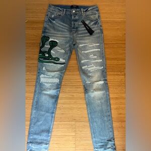 AMIRI Archive Snake Jeans Clay Indigo Size 34
